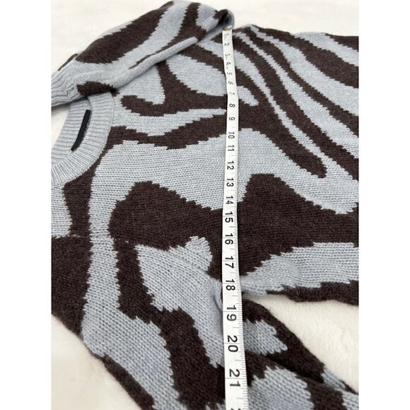 NWT 360 Cashmere Persia Sweater Misty Blue/Espresso Size-S MSRP $498 - Picture 7 of 11
